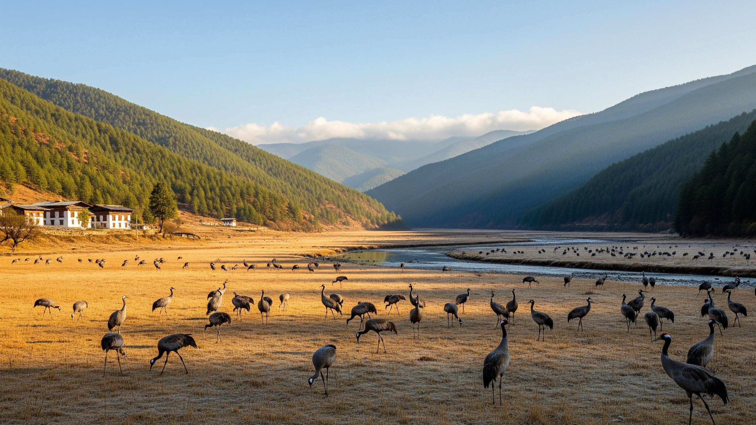 Phobjikha Valley – The Valley of Black-Necked Cranes